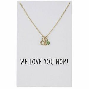We Love You Mom Necklace With Card